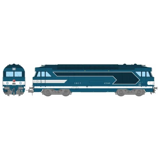 Locomotive diesel BB 67049, bleu origine, CAEN, digitale sonore, fu... MB-244.S-Locomotive diesel BB 67049, bleu origine, CAEN, digitale sonore, fumée - REE Modèles MB244S - HO 1/87