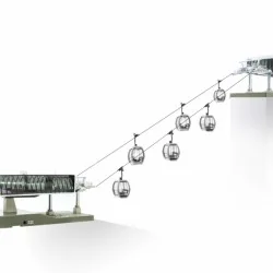Jaegerndorfer 82497 Ski lift, 6 cabins, 2 stations (white and grey)...