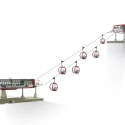 Jaegerndorfer 82498 Ski lift, 6 gondolas, 2 stations (red and black...