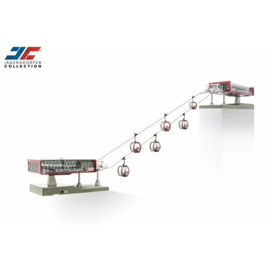 JC82498-Jaegerndorfer 82498 Ski lift, 6 gondolas, 2 stations (red and black), Kohlmaisbahn, motorized