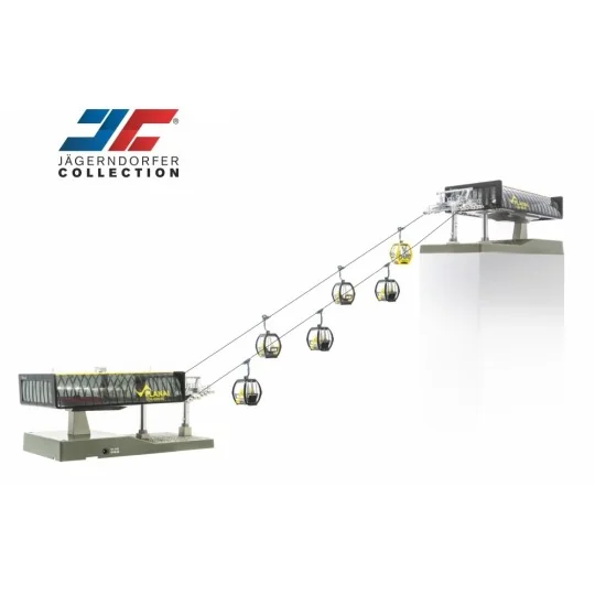 JC82499-Jaegerndorfer 82499 Ski lift, 6 cabins, 2 stations (black and grey) Planai, motorized