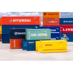 Set of 5 20' containers - FALLER 182057 - HO 1/87