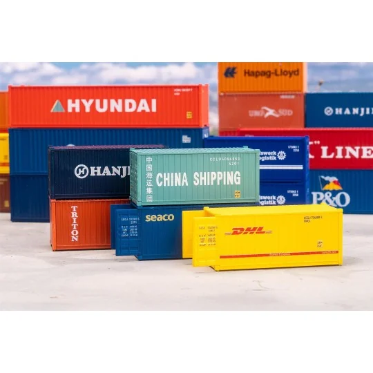 Set de 5 conteneurs 20' - FALLER 182057 - HO 1/87 FALLER_182057-Set de 5 conteneurs 20' - FALLER 182057 - HO 1/87