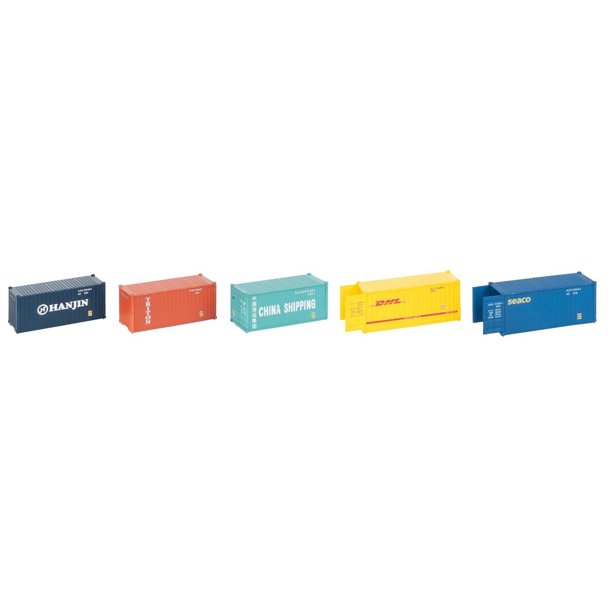 Set de 5 conteneurs 20' - FALLER 182057 - HO 1/87 Set de 5 conteneurs 20' - FALLER 182057 - HO 1/87