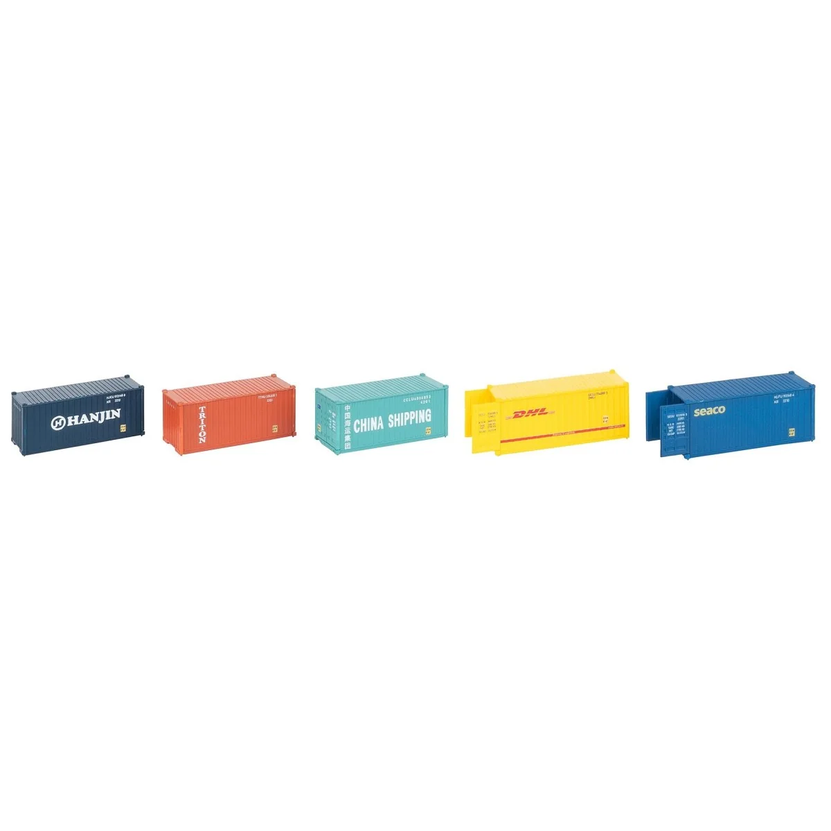 Set de 5 conteneurs 20' - FALLER 182057 - HO 1/87 Set de 5 conteneurs 20' - FALLER 182057 - HO 1/87