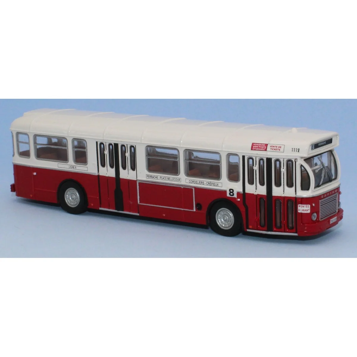 Miniature bus Autobus Saviem SC10 Lyon TCL line 8 SAI 4382 HO 1/87 Miniature bus Autobus Saviem SC10 Lyon TCL line 8 SAI 4382 HO 1/87