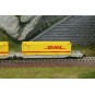 Fle_6660069-Fleischmann 6660051 Wagon articulé double poche T3000e, DB AG, chargé 4 caisses mobiles DHL, échelle N
