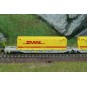 Articulated double-pocket wagon T2000, AAE - Fleischmann 6660069 - ... Fle_6660069-Fleischmann 6660051 Double pocket articulated wagon T3000e, DB AG, loaded with 4 DHL swap bodies, N scale