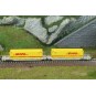 Fle_6660069-Fleischmann 6660051 Wagon articulé double poche T3000e, DB AG, chargé 4 caisses mobiles DHL, échelle N