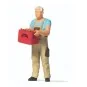Preiser_28234-Preiser 28234 Personnage, Homme avec caisse de bière