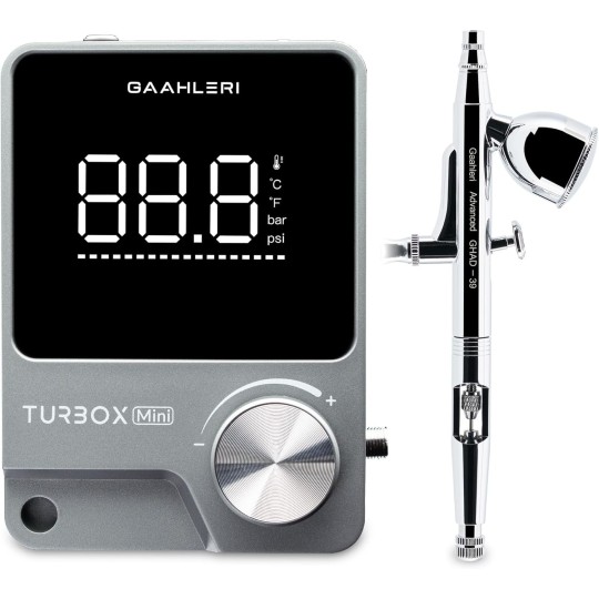 47606-Turbox Mini Ambition Series GHAD-39 Gaahleri 47606 Airbrush Kit with Mini Air Compressor