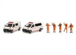 Schuco 452655500 Set of 2 Volkswagen DB Emergency Vehicles and 5 Fi...