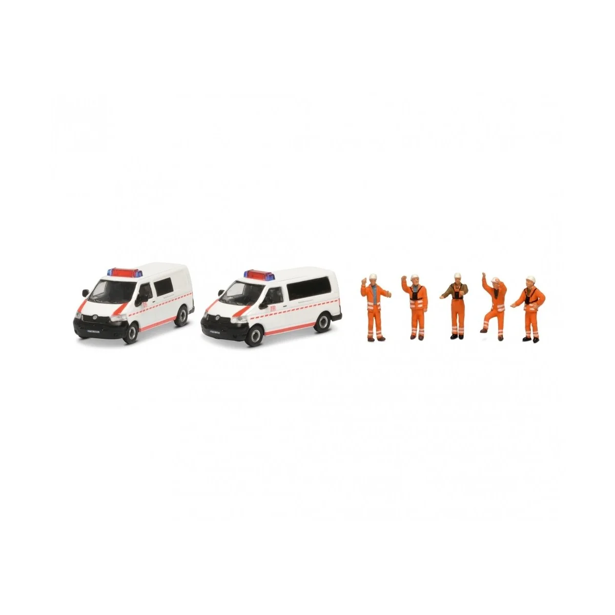 Schuco 452655500 Set of 2 Volkswagen DB Emergency Vehicles and 5 Fi...
