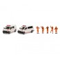 Schuco_452655500-Schuco 452655500 Set de 2 véhicules Volkswagen DB Notfall et 5 personnages