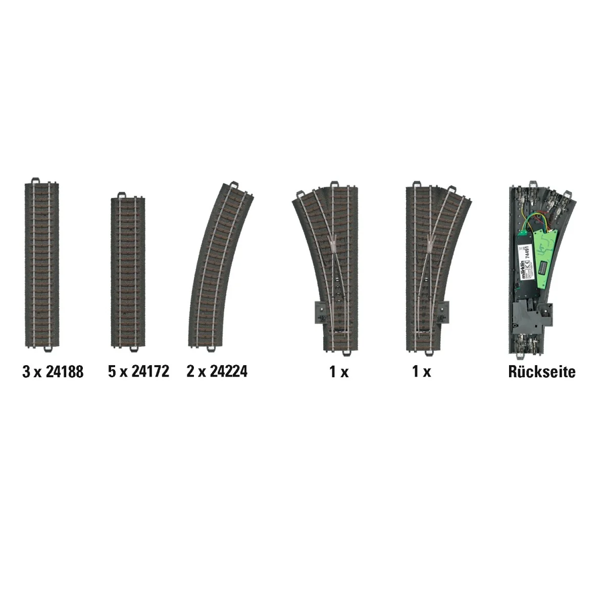 Marklin 24802 D2 Digital Extension Track Set, C Track Marklin 24802 D2 Digital Extension Track Set, C Track
