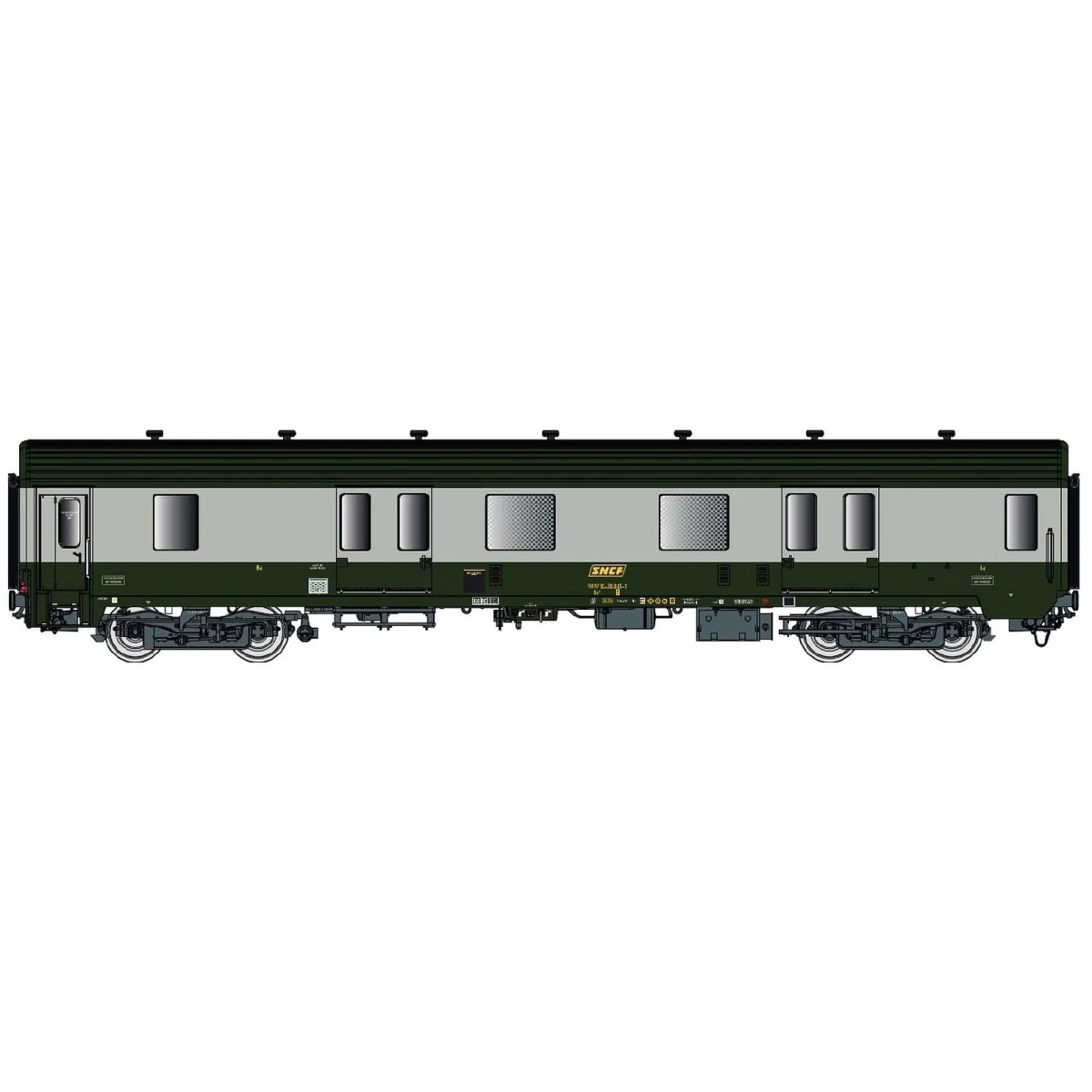 MC 76 Dd2 van, livery 160 green 302, concrete grey, framed SNCF log... MC 76 Dd2 van, livery 160 green 302, concrete grey, framed SNCF log...