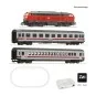 Roco 5110010, HO 1/87 scale, includes a 218 diesel locomotive start... ROCO_5110010-Roco 5110010, HO 1/87 scale, includes a 218 diesel locomotive starter set, DB AG passenger train, Geoline, digital Z21 START new