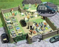 Busch 6049 Cemetery with Renault Espace and accessories - Busch_6049