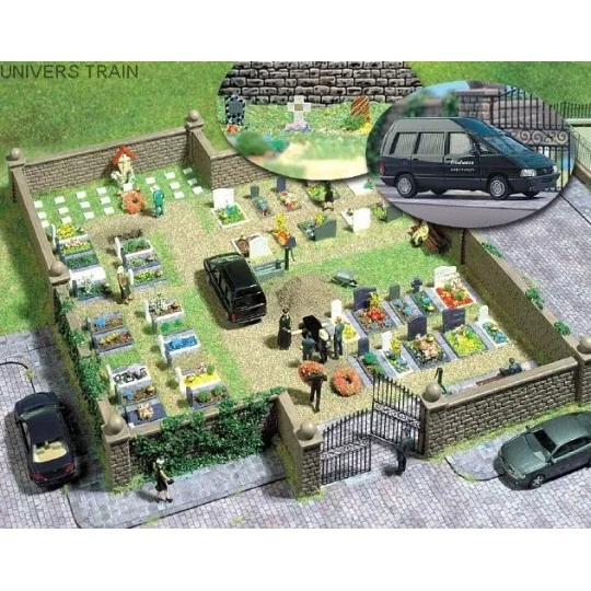 Busch 6049 Cimetière avec Renault Espace et accessoires Busch Busch_6049 - 1 Busch_6049-Cimetière avec Renault Espace et accessoires - Busch 6049