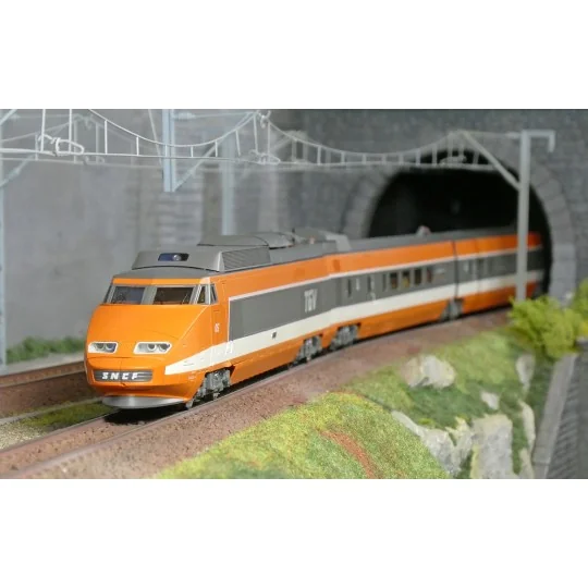 TGV-005.S-Ree Modeles TGV005S Set de 5 éléments TGV PSE Rame Origine N°5, SNCF, digital sonore, panto motorisés