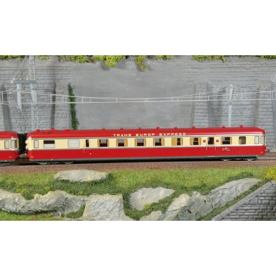 Jouef HJ2461S Autorail diesel RGP 1 avec remorque, SNCF, TEE rouge/... HJ2461S-Jouef HJ2461S Autorail diesel RGP 1 avec remorque, SNCF, TEE rouge/beige, digitale sonore