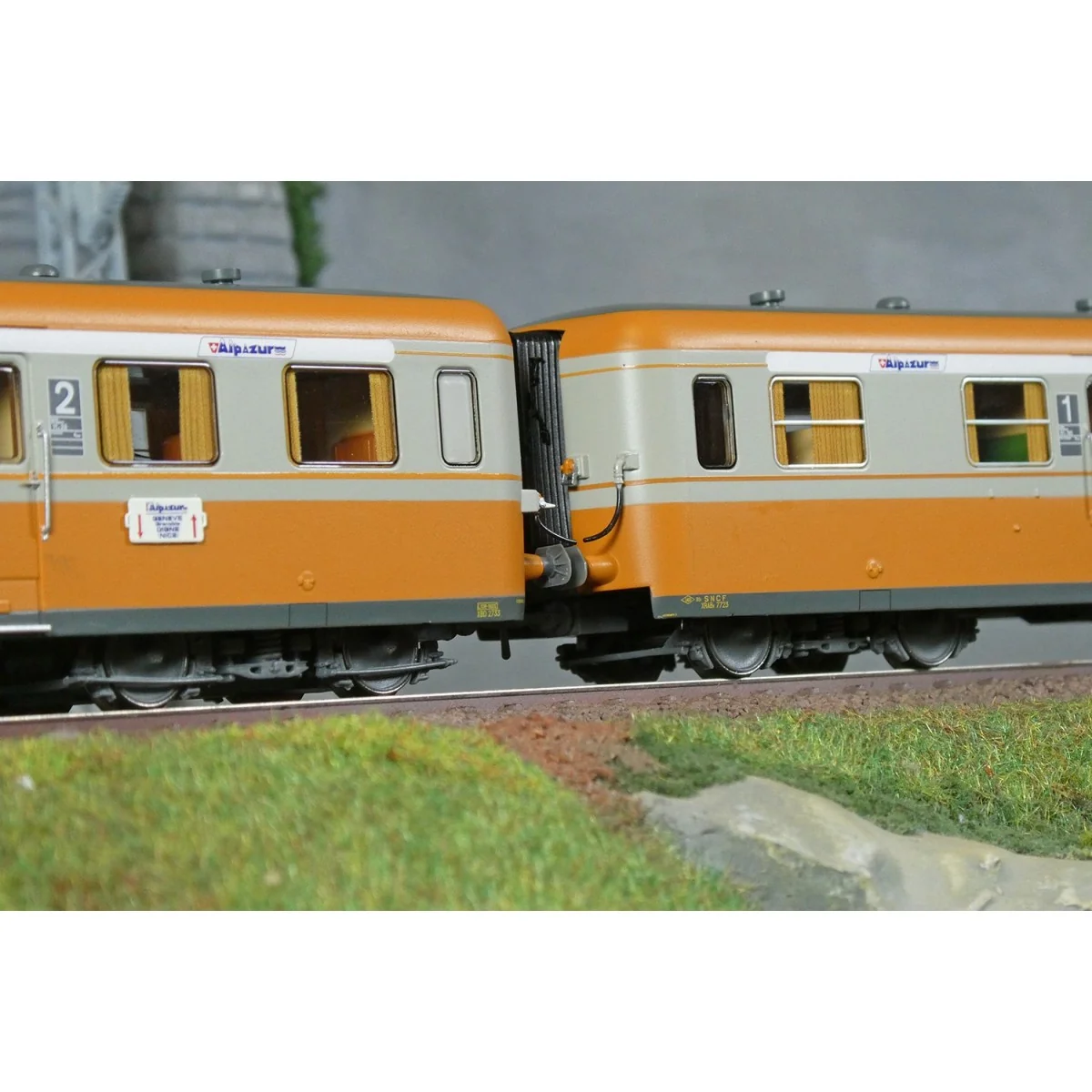 Jouef HJ2463 RGP 1 diesel railcar with trailer, SNCF, grey/orange, ...