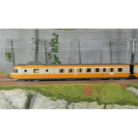 HJ2463S-Jouef HJ2463S Autorail diesel RGP 1 avec remorque, SNCF, gris/orange, alpazur, digitale sonore