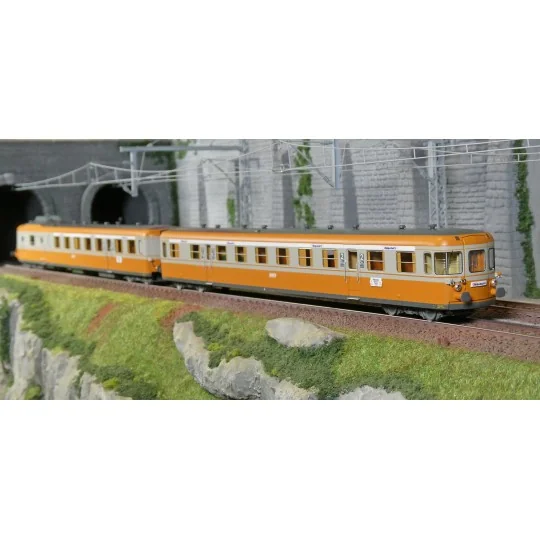 HJ2463S-Jouef HJ2463S Autorail diesel RGP 1 avec remorque, SNCF, gris/orange, alpazur, digitale sonore