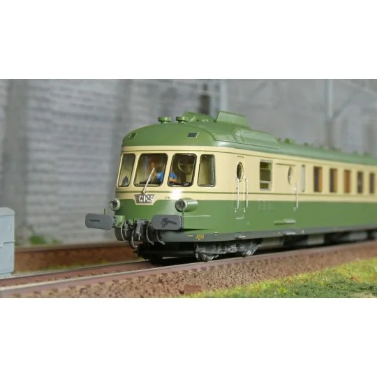 Jouef HJ2462S Autorail diesel RGP 1 avec remorque, SNCF, originale ... HJ2462S-Jouef HJ2462S Autorail diesel RGP 1 avec remorque, SNCF, originale vert/beige, digitale sonore