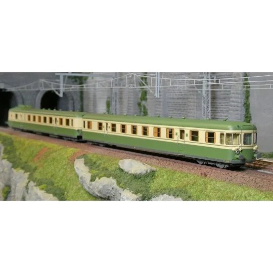 Jouef HJ2462S Autorail diesel RGP 1 avec remorque, SNCF, originale ... HJ2462S-Jouef HJ2462S Autorail diesel RGP 1 avec remorque, SNCF, originale vert/beige, digitale sonore