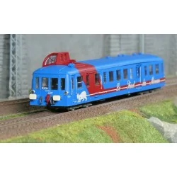 Autorail diesel CFTA "Le Furet de Morvan" X 3876 Picasso livrée ble...