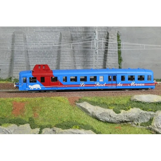 Autorail diesel CFTA "Le Furet de Morvan" X 3876 Picasso livrée ble... HJ2624-Autorail diesel CFTA "Le Furet de Morvan" X 3876 Picasso livrée bleue/rouge - Jouef HJ2624 - HO 1/87