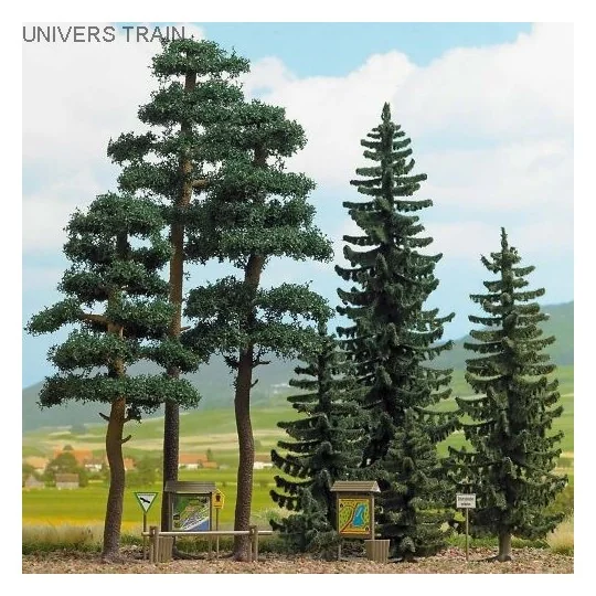 Busch 6393 Coniferous Forest x 8 - Busch - Busch_6393 Busch_6393-Busch 6393 Pine and Spruce Forest x5 (25 to 170 mm tall) - Busch_6393