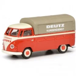 Schuco 452641000 Volkswagen T1b red covered pick-up, "Deutz Service...