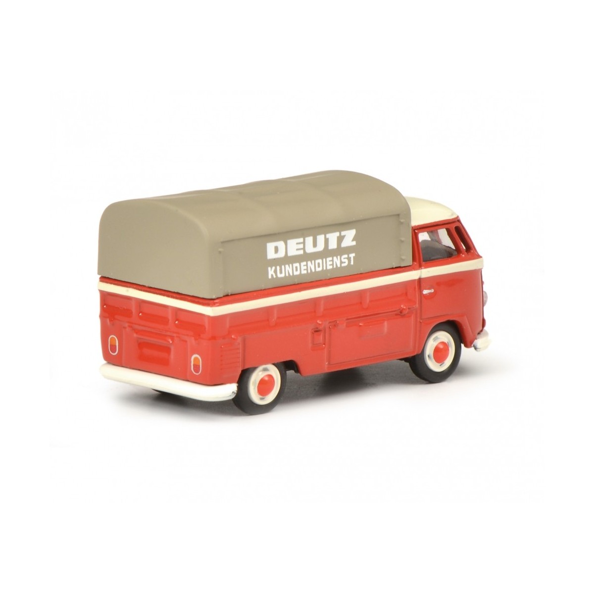 Schuco 452641000 Volkswagen T1b red covered pick-up, "Deutz Service...