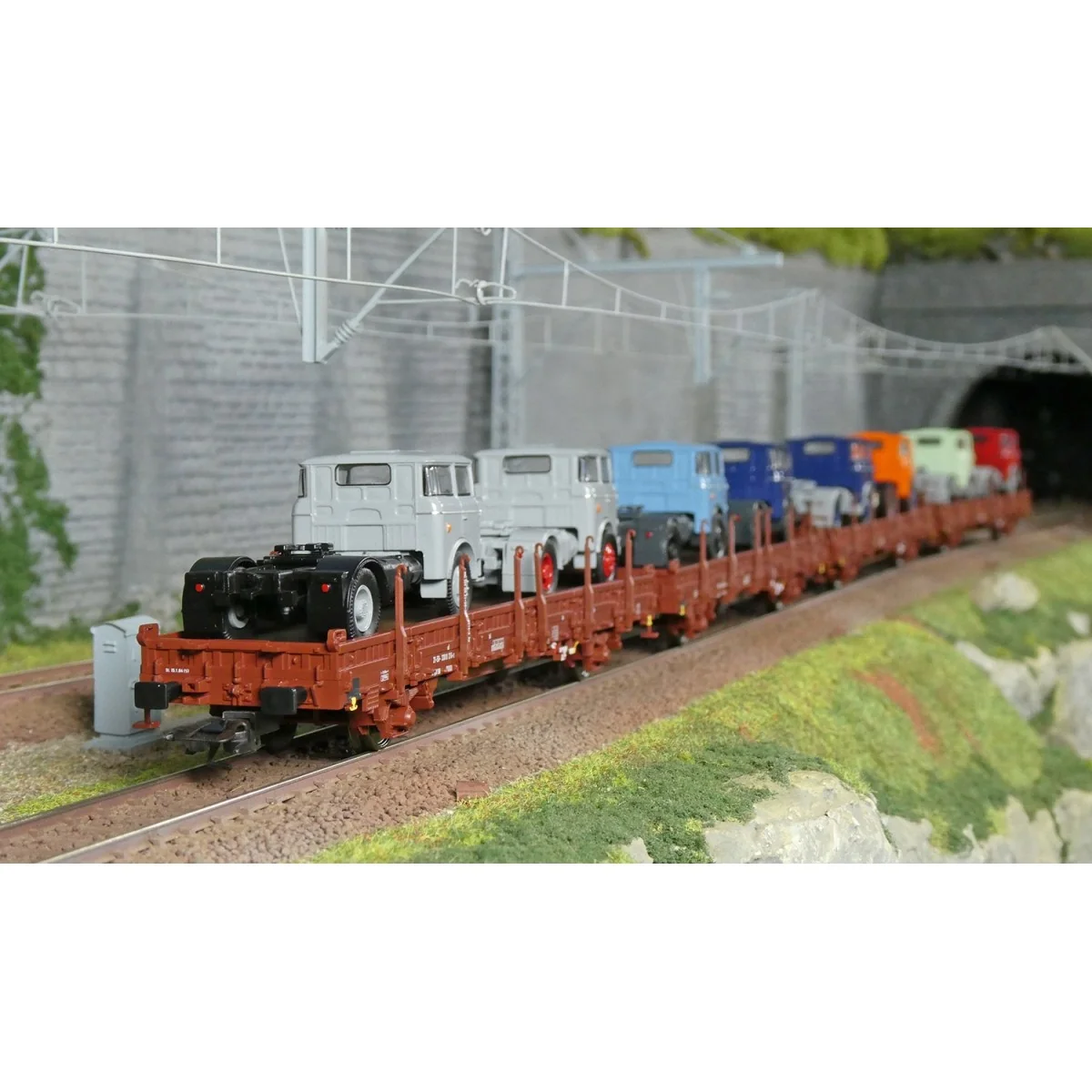 Coffret de wagons porte-véhicules type Ks 3300 et Ks 3301, DR - Tri...