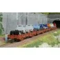 Set of Ks 3300 and Ks 3301 type car carrier wagons, DR - Tri... Trix_24190-Set of Ks 3300 and Ks 3301 type car carrier wagons, DR - Trix 24190 - H0