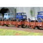 Set of Ks 3300 and Ks 3301 type car carrier wagons, DR - Tri... Trix_24190-Trix 24332 Double articulated car-carrying wagon type Laaes 541 with 2 levels, DB, loaded with VW type 3 1500 and 1600