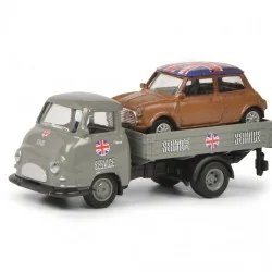 Schuco 452649000 Unimog Pick-up gris Mini-Service, chargé Mini cooper Schuco Schuco_452649000 - 1