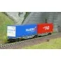 NW-208-Wagon porte-conteneurs Sggmrss 90 TOUAX, 2 caisses MALHERBE + NORBERT DANTRESSANGLE, REE Models NW-208 - N 1/160