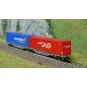 NW-208-Wagon porte-conteneurs Sggmrss 90 TOUAX, 2 caisses MALHERBE + NORBERT DANTRESSANGLE, REE Models NW-208 - N 1/160