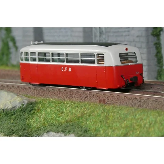 Autorail DE DION Type ND, CFD Vivarais-Lozère, N°201, Rouge/Gris Pe... VM-053.S-Autorail DE DION Type ND, CFD Vivarais-Lozère, N°201, Rouge/Gris Perle, HOm, digital sonore - Ree Modeles VM053.S
