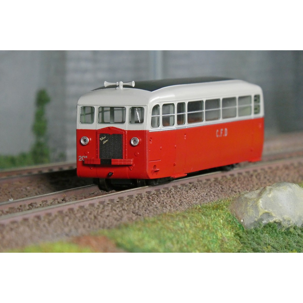 Autorail DE DION Type ND, CFD Vivarais-Lozère, N°201, Rouge/Gris Pe... Autorail DE DION Type ND, CFD Vivarais-Lozère, N°201, Rouge/Gris Pe...