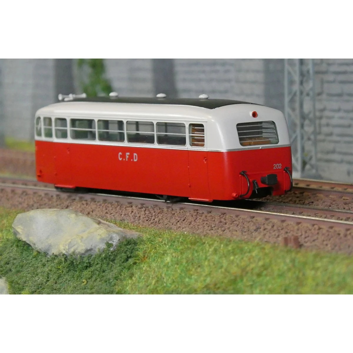 Autorail DE DION Type ND, CFD Vivarais-Lozère, N°202, Rouge/Gris Pe...