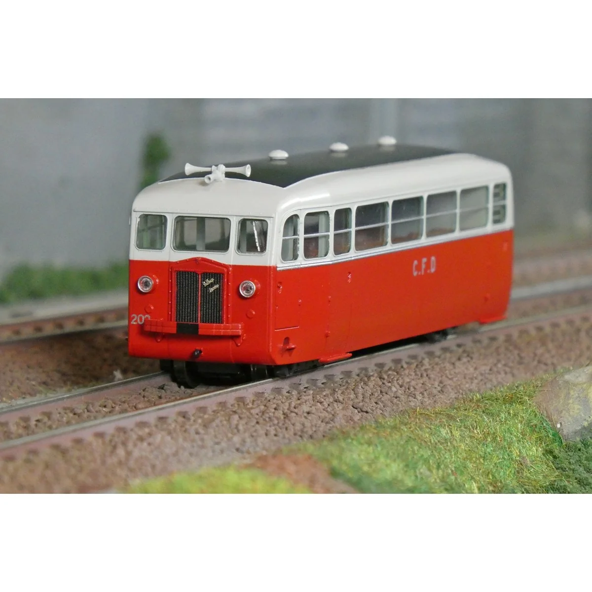 Autorail DE DION Type ND, CFD Vivarais-Lozère, N°202, Rouge/Gris Pe... Autorail DE DION Type ND, CFD Vivarais-Lozère, N°202, Rouge/Gris Pe...