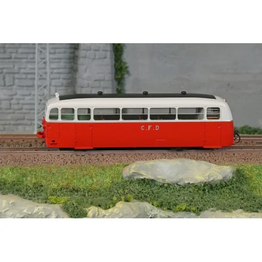 Autorail DE DION Type ND, CFD Vivarais, N°207, Rouge/Gris Perle, HO... VM-055-Autorail DE DION Type ND, CFD Vivarais, N°207, Rouge/Gris Perle, HOm - Ree Modeles VM055