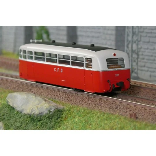 VM-055-DE DION Type ND railcar, CFD Vivarais, No. 207, Red/Pearl Grey, HOm - Ree Modeles VM055