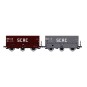 Coffret de 2 wagons coke MH45 SNCF, SCRC - REE WB960 - HO 1/87 WB-960-Wagon plat OCEM 19 + 4 containers à bière CHAMPIGNEULLES- REE Modeles - WB989 - HO