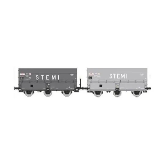 Set of 2 SNCF MH45 coke wagons, STEMI - REE WB961 - HO 1/87 WB-961-Set of 2 SNCF MH45 coke wagons, SCRC - REE WB960 - HO 1/87