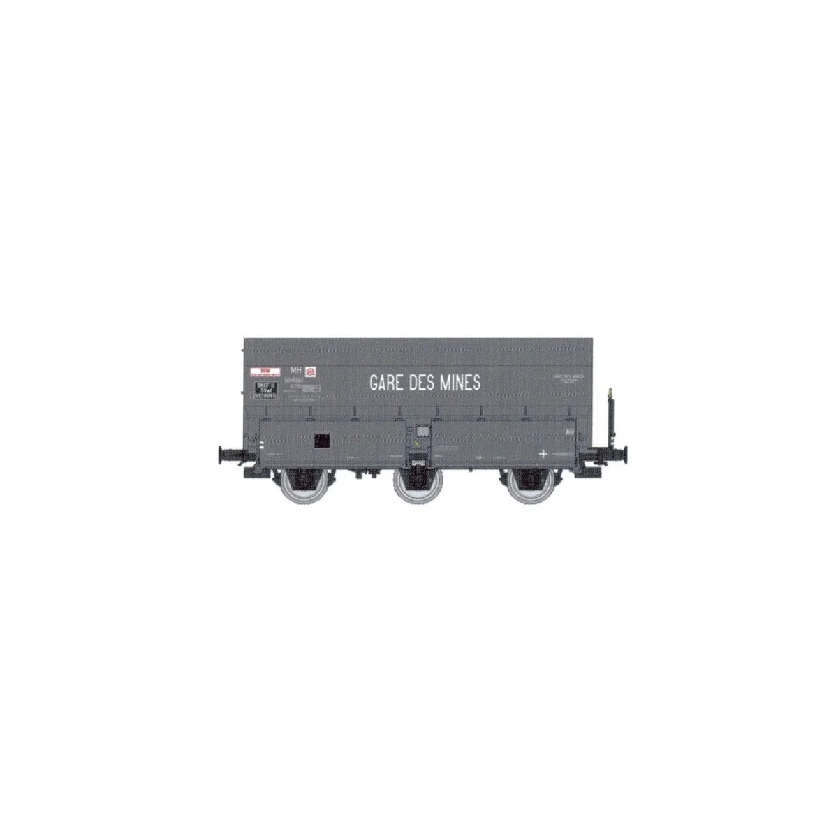 Wagon coke MH45 SNCF, GARE DES MINES - REE WB965 - HO 1/87 Wagon coke MH45 SNCF, GARE DES MINES - REE WB965 - HO 1/87